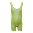 thumbnail image 4 of HXWCHs Girls Sequin Tank Bodysuit and Shorts Set Sleeveless Leotard for Dance Gymnastics Performance Stretch Fit Comfortable Activewear 150 Green, 4 of 4