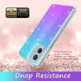 thumbnail image 4 of Rosebono Compatible With Samsung Galaxy S25 Ultra Case, Hybrid Glitter Sparkle Transparent Colorful Gradient TPU Skin Cover Protection Case (Teal/Purple), 4 of 4