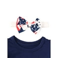 thumbnail image 4 of July 4th Toddler Girl Outfits Short Sets,Baby Girl’s Independence Day Flying Sleeve Tops+Stars Suspender Tassel Shorts, 4 of 9