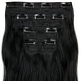 thumbnail image 3 of SHCKE 4 Pieces/set Clip In Hair Extensions 18 Inch Curly Hair Extensions Thickned Hair Extensions Synthetic Fiber Hair Extensions for Women Dark Black, 3 of 5
