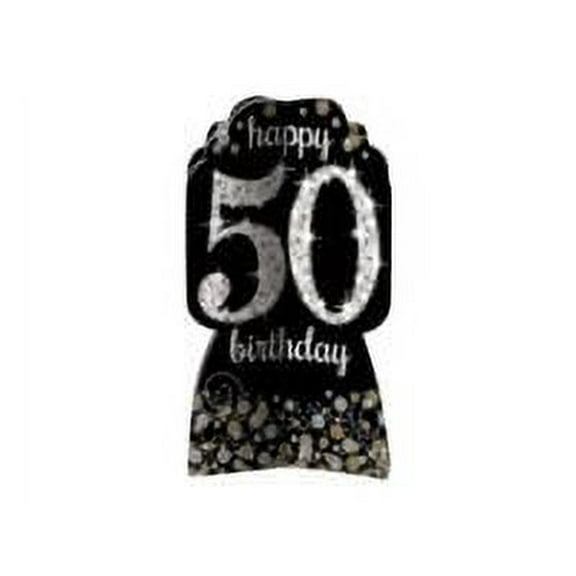 Amscan Sparkling Celebration 50th Birthday Room Decorating Kit Black/Silver/Gold (241287)