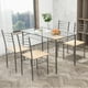 thumbnail image 4 of Juego de Comedor Costway Mesa Rectangular de Vidrio y 4 Sillas Metal, 4 of 9