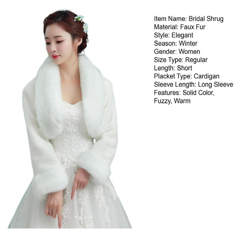 White fluffy shop wedding shrug