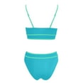thumbnail image 4 of FhsagQ Swimsuit Sets for Women Plus Size Blue with Matching Robe Women's High Waisted Bikini Sets Sporty Two Piece Swimsuit Color Block High Cut Bathing Suits Womens Swimsuit Sets Crotchless Blue S, 4 of 4