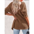 thumbnail image 4 of Asyoly Women's Corduroy Shirt Jacket Long Sleeve Button Down Solid Color Shacket Jacket Lightweight Oversized Casual Coat Loose Outwear With Pockets S-XXL, 4 of 5
