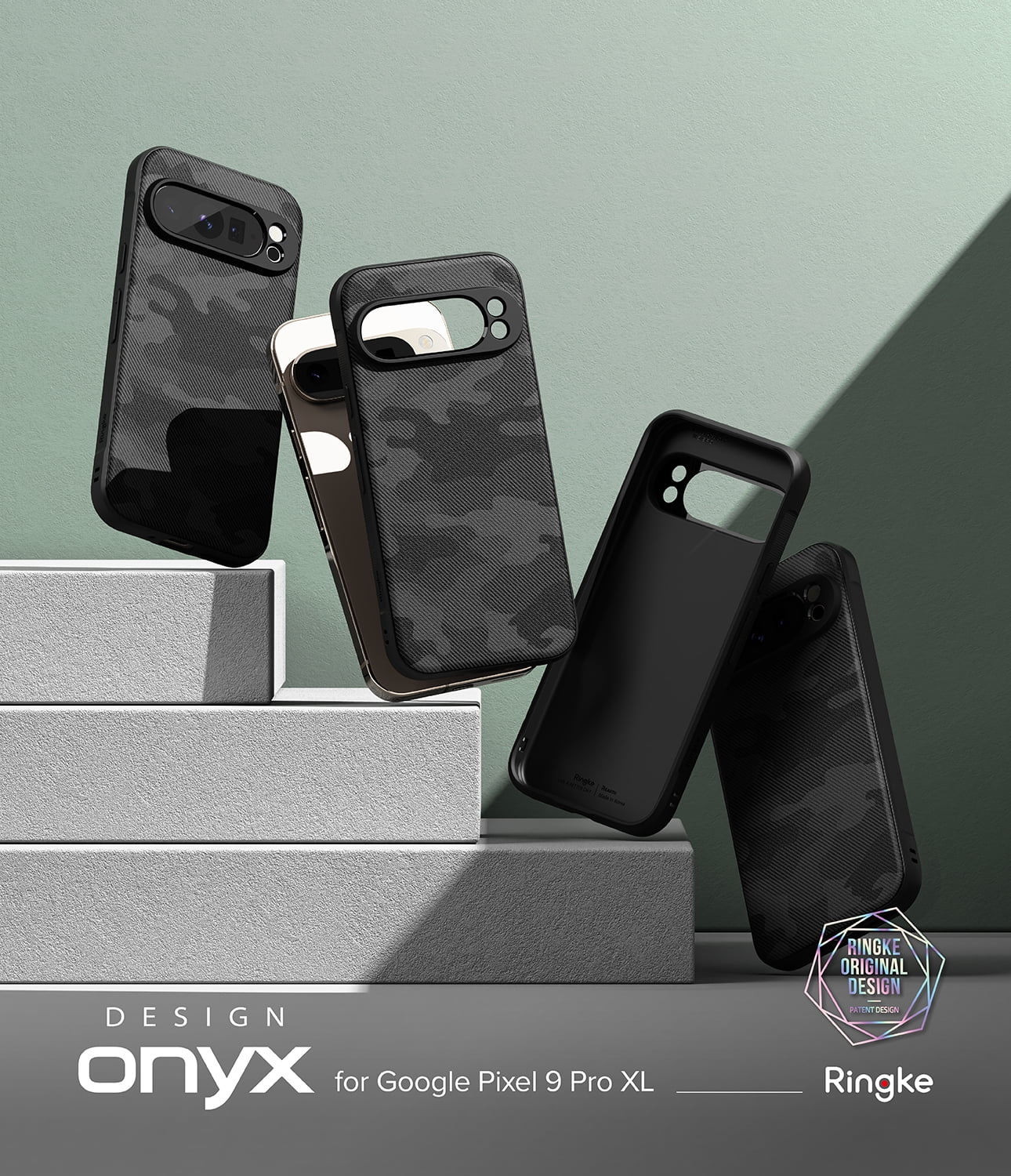 Ringke Pixel 9 Pro XL [Onyx] High Quality Flexible Heavy Duty Durable Phone Case - Camo Black
