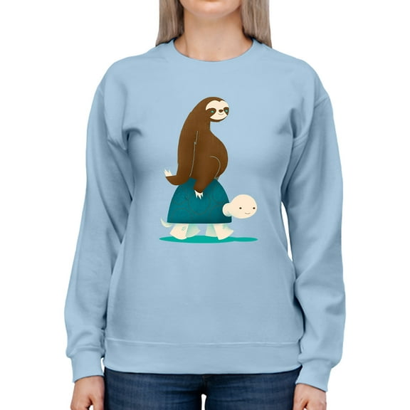 Image Conscious Hitchhiking Sloth Sweatshirt Women's -Jay Fleck Designs