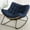 Navy, variant on 41in Oversized Outdoor Rocking Chair with Cushion, 450 lbs Capacity Oversize Papasan Rocking Chair for Patio, Balcony or Porch, Beige