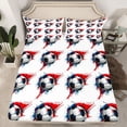 thumbnail image 2 of jejeloiu Football Football Game Queen Sheet Sets,Watercolor Graffiti Hippie Bed Set For Boys Teens 4 Pieces, 2 of 7