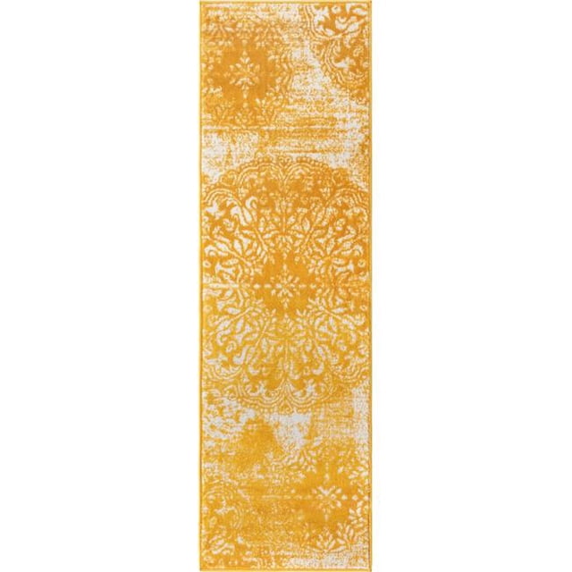 Unique Loom 3138715 2 ft. x 6 ft. 7 in. Grand Sofia Runner Rug, Yellow