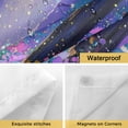 thumbnail image 4 of No Hook Shower Curtains with Snap-in Liner Set, Colorful Flowers Waterproof Hotel Style Bathroom Shower Curtain, Spring Watercolor Oil Painting Forest Trees Mesh Top Bath Curtains 72''x84'', 4 of 9