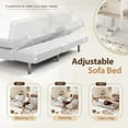thumbnail image 6 of Furmax Futon Sofa Bed Convertible Folding Faux Leather Couch with 2 Cup Holders,White, 6 of 9