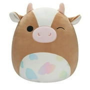 Squishmallows 4.5" Griella the Brown Cow with Rainbow Spotted Belly - Spring Collection - Officially Licensed Plush - Collectible Soft & Squishy Pet Squad Stuffed Animal Toy