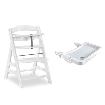 hauck Alpha  Adjustable Booster High Chair and High Chair Tray Table, White
