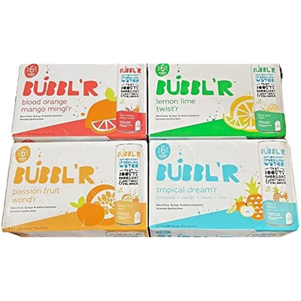 Bubblr Antioxidant Sparkling Water, Variety Pack (Blood Orange Mango