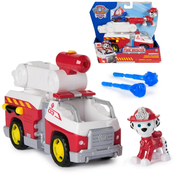 Vehículo de rescate de bomberos de juguete Paw Patrol Fire Rescue con Marshall
