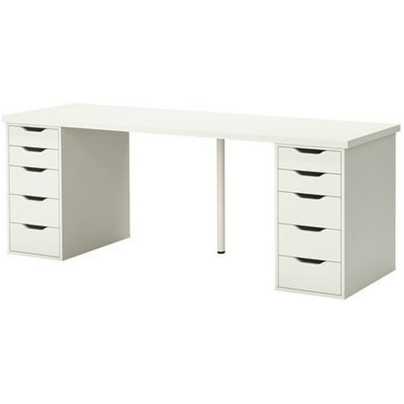 Ikea Table With 10 Drawer Unit White 14 1 8x27 1 2 626 29826