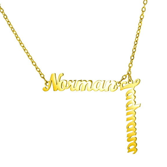 Customized Name Necklace Stainless Steel 2 Names Pendant Necklace Couple Names Necklace Gift for Men and Women