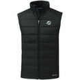 thumbnail image 2 of Men's Cutter & Buck Black Miami Dolphins Primary Mark Evoke PrimaLoft Hybrid Eco Softshell Recycled Full-Zip Vest, 2 of 3
