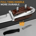 thumbnail image 2 of Plys Hunting Knife with Leather Sheath, 5.2 inch Full Tang Stainless Steel Blade Survival Tactical Outdoor Sports Camping Knives Gift to Men, 2 of 6