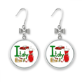 thumbnail image 1 of Italy National symbol Landmark Pattern Bow Earrings Drop Stud Pierced Hook, 1 of 3