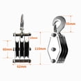 thumbnail image 3 of Rope Hoist,Pulley Block System,Heavy Duty Lifting Tool,2200 Lbs Breaking Strength 1100lb Loading Capacity Block and Tackle Pulley System Heavy Duty Lifting Tool for Warehouse Garage Use,Black, 3 of 9