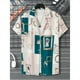 thumbnail image 2 of Camisa hawaiana con patrón irregular para hombre, empalme colorido, estampado 3D, mangas cortas, informal, para vacaciones, con solapa, camisas hawaianas, 2 of 4