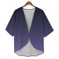 thumbnail image 6 of BODOAO Kimono Cardigans for Women Women's Chiffon Short Sleeve Open Front Cardigan Lightweight & Breathable Summer Cover Up for Casual & Wear Bk1 L, 6 of 7