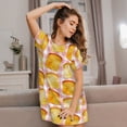 thumbnail image 3 of Kdxio Tasty Toasts Pattern Womens Short Sleeve Sleepshirt Scoopneck Cute Nightdress Ruffle Comfy Nightgown, 3 of 6