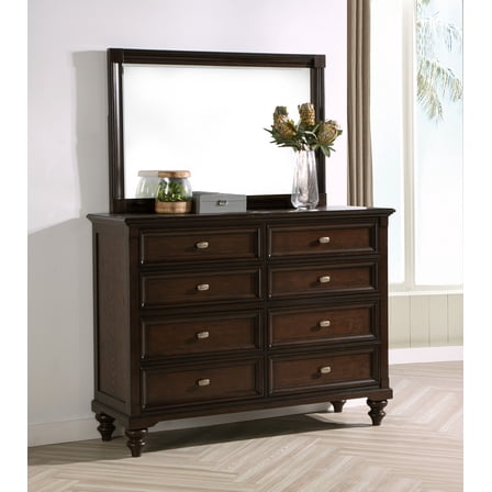 Andover 8-drawer Dresser and Mirror Dark Oak