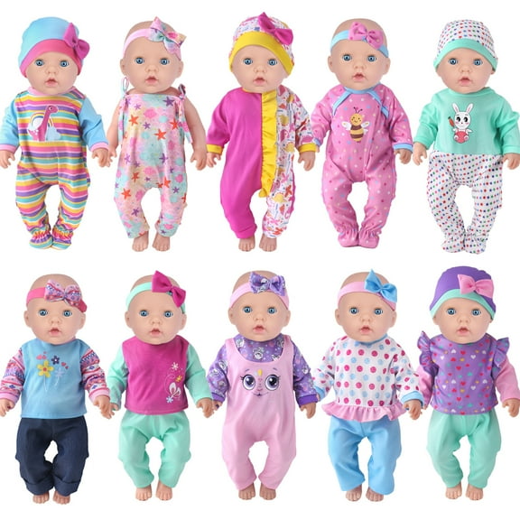 Baby Doll Clothes for 14-18 Inch Dolls 10-Piece Set Halloween Doll Costumes Christmas Gift for kid