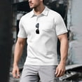thumbnail image 2 of LTTVQM Men's Polo Shirts Short Sleeve 2026 Summer Loose Fit Casual Work Golf Shirts Lightweight Collared T-Shirts with Pocket White XL, 2 of 5