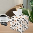 thumbnail image 2 of ZUXONGSY Dog Paw Square Tissue Box Covers PU Leather Tissue Cube Box Cover Stylish Tissue Box Cover Customized Printed Tissue Cover for Bathroom,Car,Bedroom, Hotel, Office, 2 of 7