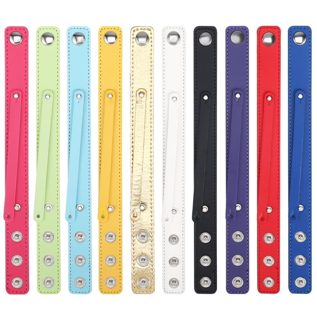SHISUYAN Leather Wristbands with Hidden Buckle Adjustable Length Comfortable to Wear Vibrant Assorted Colors