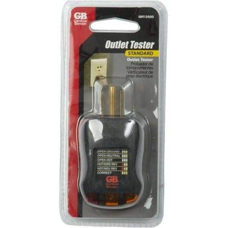 Gardner Bender Outlet Tester GRT-3500 - Standard LED Manual Circuit Tester - Black