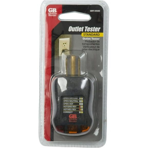 Gardner Bender Outlet Tester GRT-3500 - Standard LED Manual Circuit Tester - Black