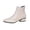 Beige, variant on Womens Fashion Fall Winter Pointed Toe Chunky Low Heel Slip On Ankle Booties Side Zip Warm Comfortable Boots Business Dress Boots