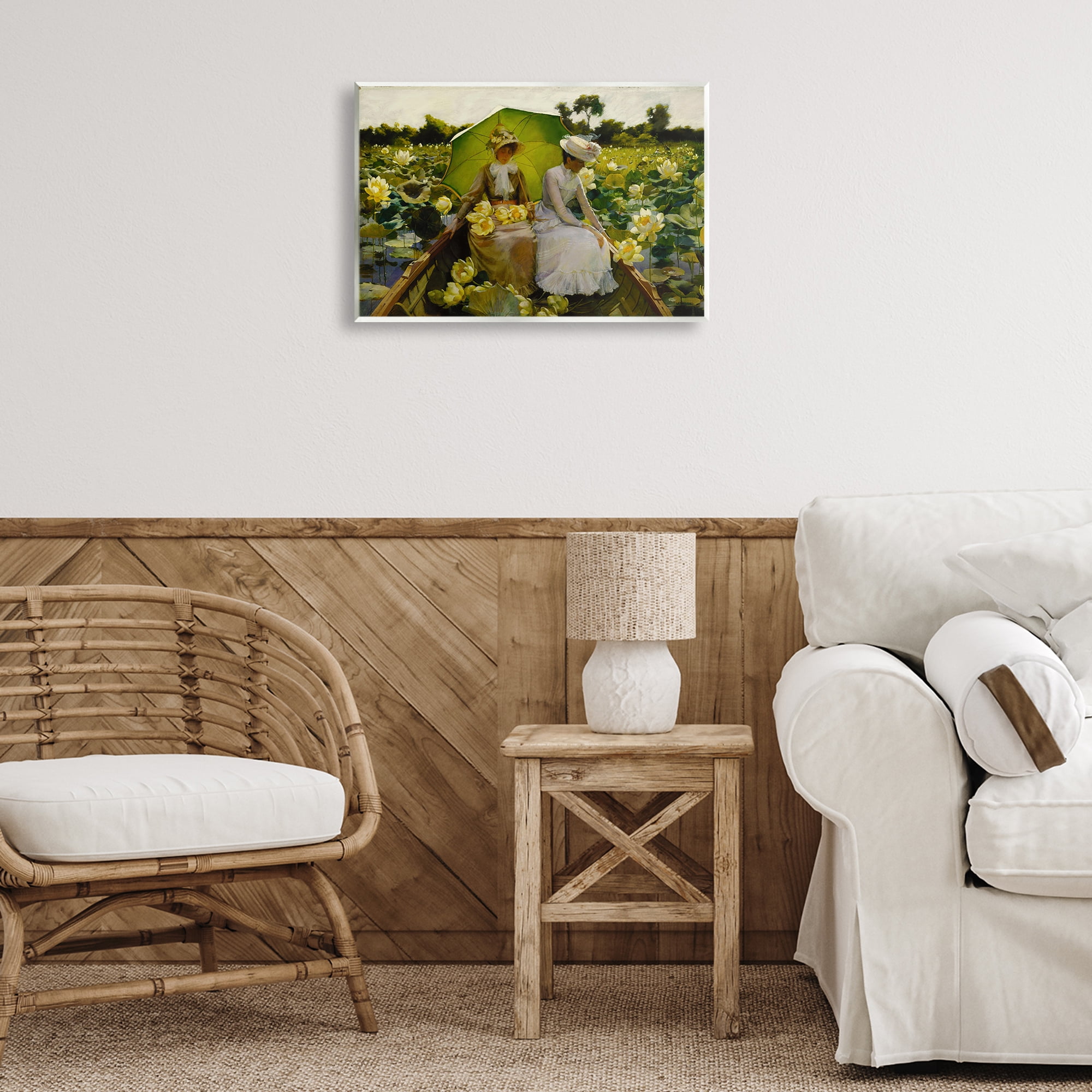 Stupell Industries Classic Lotus Lilies Portrait People Painting Unframed Art Print Wall Art, 19 x 13