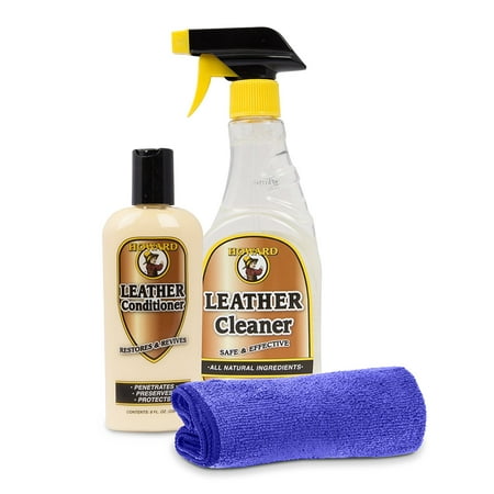 Howard Leather Cleaner and Conditioner Kit. Leather Handbag Cleaner, Leather Furniture Cleaner, Clean Jackets and Shoes, Re hydrate your dull dried out (Best Leather Cleaner And Conditioner For Handbags)
