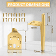 thumbnail image 3 of Furniture Feet Height 19.5cm Gold Metal Table Legs Maximum Load 600 Kg Furniture Legs Sofa Foot Cabinet Feet 8Pcs Gold, 3 of 6