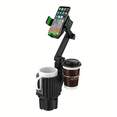 thumbnail image 3 of Car Cup Holder Phone Mount,Universal Auto Cell Phone Stand With Drink Expand Cup Holder,360° Rotation Compatible With All Mobile Phones And All Car, 3 of 4
