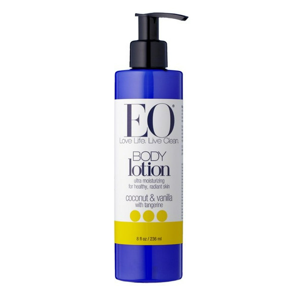 EO Body Lotion, Coconut and Vanilla with Tangerine, 8 Oz
