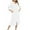 White, variant on Maplenight Zip Up Robes for Women 3/4 Sleeve Long Housecoat Soft Nightgowns Sleepwear Mumu House Dresses with Pockets