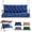 Dark Blue, variant on Porch Swing Cushions 60 Inch,Waterproof Patio 2 3 Seater Replacement for Outdoor Furniture with Backrest&Strap,Thick 4" Swing Seat Cushion for Loveseat Garden Glider Bench Lawn Backyard,Dark Blue