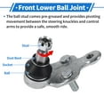 thumbnail image 5 of Unique Bargains 1 Pair Front Lower Ball Joints for Toyota Camry 01-06 No.4334009010/4333009560, 5 of 7