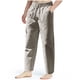 thumbnail image 1 of Puntoco Pantalones casuales de longitud completa para hombre, pantalones casuales sólidos con múltiples bolsillos, pantalones largos con cintura elástica para exteriores, 1 of 5