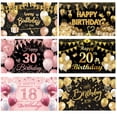 thumbnail image 2 of Happy Birthday Party Backdrop Banner - Wall Decorations Photography Background Party Supplies, 2 of 5