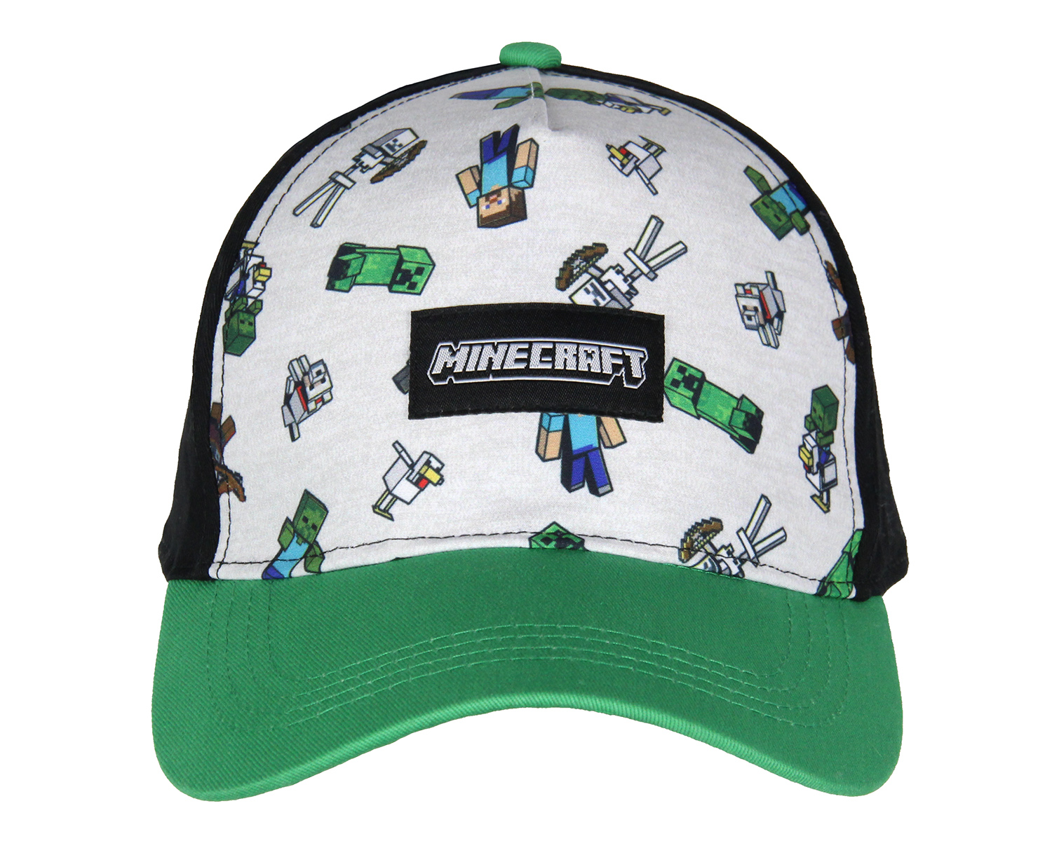 Minecraft Youth Hat Floating Mobs Creeper Skeleton Dog Chicken Snapback OSFM Cap