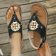 thumbnail image 6 of Viluyesy Womens Flip Flop Sandals, Wide Width Soft Sole Adjustable Buckle Summer Casual Beach Flat Slippers Black, 6 of 8
