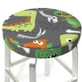thumbnail image 3 of Lsque Cartoon Dinosaurs Round Bar chair cushion covers Velvet Fabric Premium Comfort Protects from Scratches and Stains for 14-17 Inch Chair- 13 inch, 3 of 7
